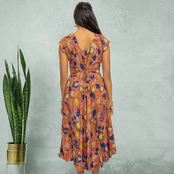 Pink Knee-Length Dress | Tranquil Threads | Muvvas Boutique - Picture 5 of 5